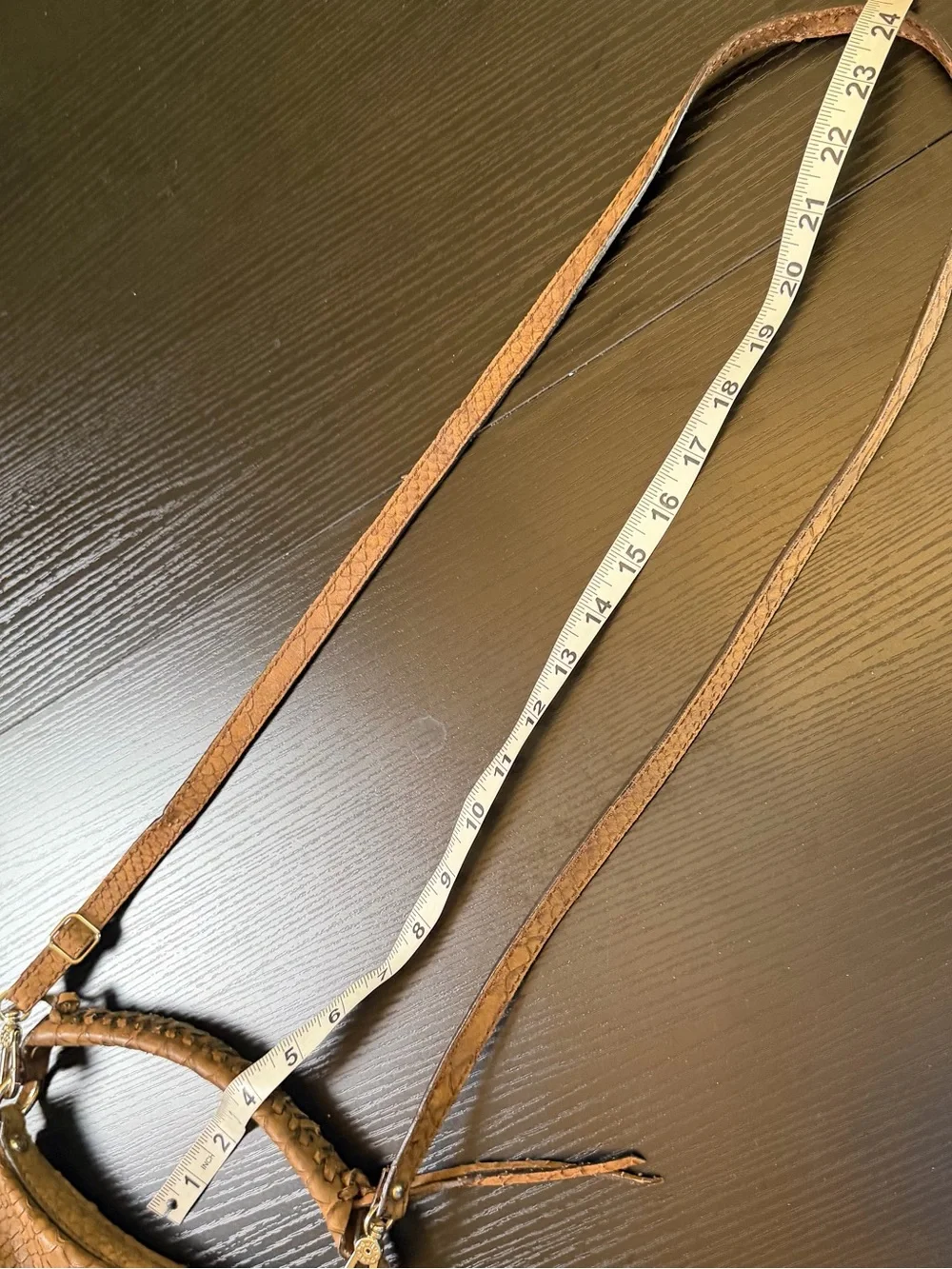 Python-Texture Tan Crossbody Bag with Turn-Lock Closure - Picture 14 of 16